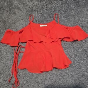 Women's Red Off-Shoulder Top